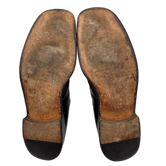 Vintage Mauri Millennium Men Size 13 Black Leather Dress Shoes Italy Bit Loafers - Picture 3 of 11